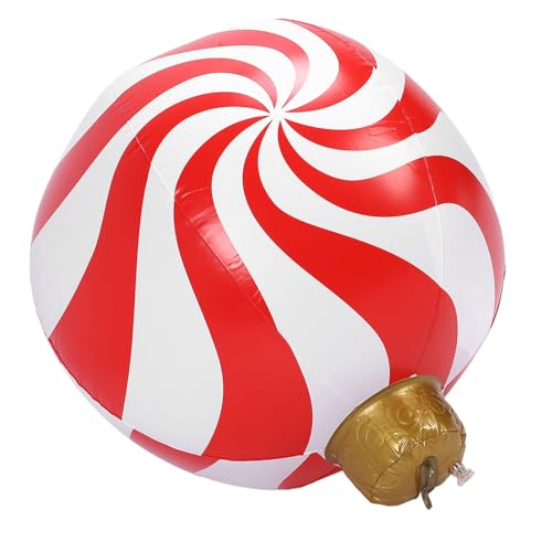 Zisemeil 60 cm große Weihnachts-Ball in Süßigkeitenform, lustiger aufblasbarer PVC-Ball, Dekoration für den Außenbereich, Hof, Rasen (Modell A Weihnachts-Windmühle) von Zisemeil