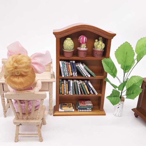 Zisemeil Puppenhaus-Miniatur-Möbel aus Holz, Bücherregal, Schrank, Heimdekorationssammlung, 1:12 von Zisemeil
