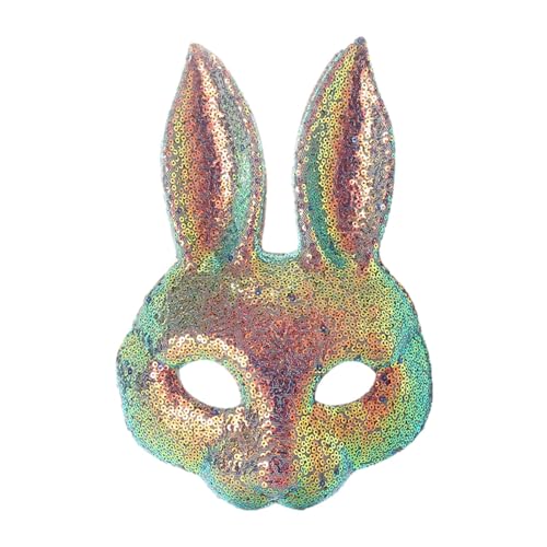 Ziurmut Hasenmaske, Hasenmaske, Gesichtshasenmaske, 17,5 x 25,5 cm, EVA, Cosplay-Kostüm-Requisiten, Kostümzubehör für Damen, Damen, Osterparty-Outfit, Cosplay, Halloween von Ziurmut