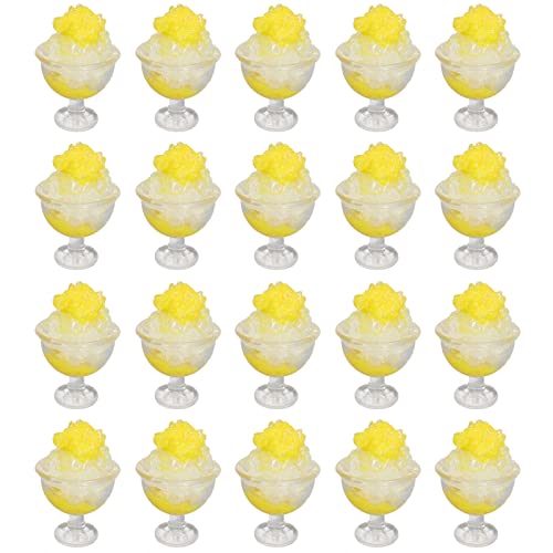 Zixyqol 20 Stück 1:12 Puppenhaus Smoothiess, Lustige Simulierte Miniatur-Getränkebecher Modell Puppenhaus Dekoration Zubehör Für DIY Küche, Restaurant(Gelb) von Zixyqol