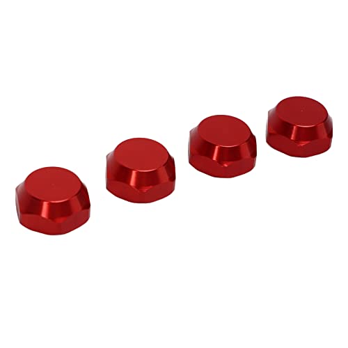 Zixyqol 4 Stück RC-Radmuttern, 17-mm-Sechskant-Radmontagemuttern aus Aluminiumlegierung, Radmuttern-Adapter, Staubdichte Montagekappen(Rot) von Zixyqol