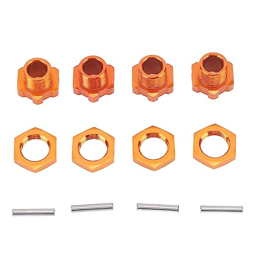 Zixyqol 4PCS 17mm Sechskant-Radnabenadapter, RC Messingräder Verlängerungsantrieb Aluminiumlegierung Orange Adapter Für ZD Racing 9116 08427 1/8 Auto von Zixyqol