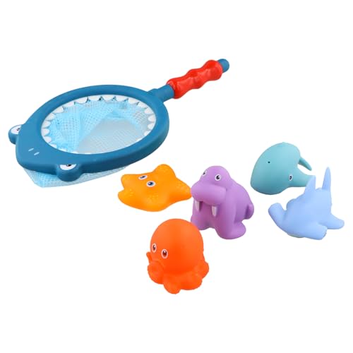 Ziyonix 7 Stück Badespielzeug Baby, Schimmelfreies Badewannenspielzeug für Kinder, Ohne Loch Wasserspielzeug, Pool Fisch Spielzeug für Jungen und Mädchen von Ziyonix