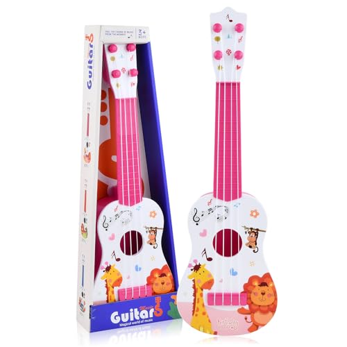 Ziyonix Ukulele Gitarre Spielzeug für Kinder, 42 cm Mini Ukulele Instrument, Mini-Gitarre mit 4 Verstellbaren Seiten für Kleinkinder, Musikspielzeug für Anfänger Jungen Mädchen von Ziyonix