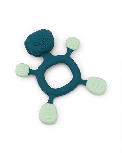 Ziza Silikonspielzeug Happy Jade & Sapphire - Hängespielzeug für Baby, Lustiger Spielbogen Anhänger, 100% lebensmittelechtes Silikon, Spülmaschinenfest von Ziza