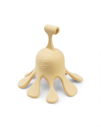 Ziza Silikonspielzeug Octo Lemon - Hängespielzeug für Baby, Lustiger Spielbogen Anhänger in Oktopus-Form mit Glocke, 100% lebensmittelechtes Silikon, Spülmaschinenfest von Ziza