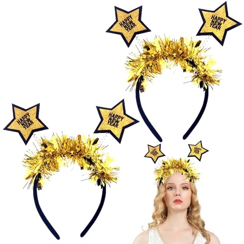 Zkaoai 2 Stück Silvester Haarreif, Happy New Year Haarreifen, Kopfschmuck, Neujahr Stirnband, Deko Tiara für Party Haarschmuck Zubehör Zkaoai 2 Stück Silvester Haarreif, Happy New Year Haarreifen, Kopfschmuck, Neujahr Stirnband, Deko Tiara für Party Haarschmuck Zubehör von Zkaoai