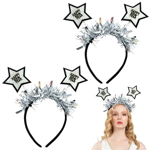 Zkaoai 2 Stück Silvester Haarreif, Happy New Year Haarreifen, Silvester Kopfschmuck, Neujahr Stirnband, Silvester Deko Tiara, Happy New Year Stirnband für Silvester Party Haarschmuck Zubehör Zkaoai 2 Stück Silvester Haarreif, Happy New Year Haarreifen, Silvester Kopfschmuck, Neujahr Stirnband, Silvester Deko Tiara, Happy New Year Stirnband für Silvester Party Haarschmuck Zubehör von Zkaoai