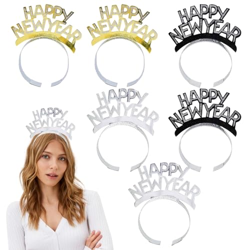 Zkaoai 6 Stück Happy New Year Haarreif, Silvester Haarreif Kopfbedeckung, Happy New Year Stirnband, Neujahr Accessoires Haarreifen, Neujahr Fotorequisiten Weihnachten Haarschmuck Party Kostüm Zubehör Zkaoai 6 Stück Happy New Year Haarreif, Silvester Haarreif Kopfbedeckung, Happy New Year Stirnband, Neujahr Accessoires Haarreifen, Neujahr Fotorequisiten Weihnachten Haarschmuck Party Kostüm Zubehör von Zkaoai