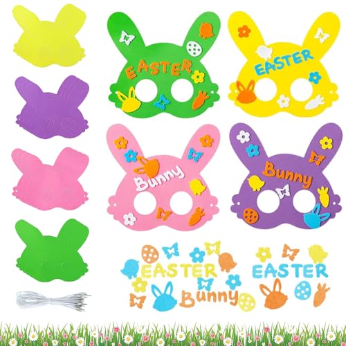 16 Stück Ostern Basteln Kinder, Ostereier Bastelset, DIY Kaninchenmaske Filz, Osterhase Maske, Oster Moosgummi Bastelsets, Cosplay Kindermasken für Ostern Karneval Frühlingszeit Geburtstag Geschenk 16 Stück Ostern Basteln Kinder, Ostereier Bastelset, DIY Kaninchenmaske Filz, Osterhase Maske, Oster Moosgummi Bastelsets, Cosplay Kindermasken für Ostern Karneval Frühlingszeit Geburtstag Geschenk von Zkaoai