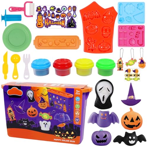 Zkaoai 22 Stück Knete Set Zubehör für Kinder, Halloween Knete mit Knetwerkzeug Knetset, DIY Knetmasse Knet Zubehör Halloween Knet Geschenke für Jungen Mädchen Zkaoai 22 Stück Knete Set Zubehör für Kinder, Halloween Knete mit Knetwerkzeug Knetset, DIY Knetmasse Knet Zubehör Halloween Knet Geschenke für Jungen Mädchen von Zkaoai