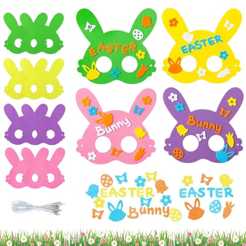 8 Stück Ostern Basteln Kinder, Ostereier Bastelset, DIY Kaninchenmaske Filz, Osterhase Maske, Oster Moosgummi Bastelsets, Cosplay Kindermasken für Ostern Karneval Frühlingszeit Geburtstag Geschenk 8 Stück Ostern Basteln Kinder, Ostereier Bastelset, DIY Kaninchenmaske Filz, Osterhase Maske, Oster Moosgummi Bastelsets, Cosplay Kindermasken für Ostern Karneval Frühlingszeit Geburtstag Geschenk von Zkaoai