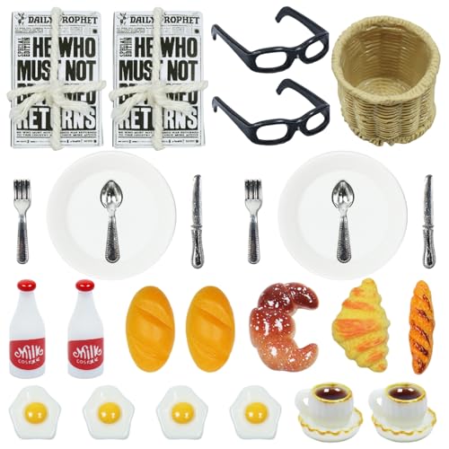 Zkaoai Miniatur Wichtel Zubehör, 24 Stück Puppenhaus Wichteltür Frühstück Set, 1:12 Puppenhaus, Miniatur Essen und Trinken, Miniatur Wichtel Zubehör, Weihnachten Küche Zubehör Essen Deko Geschenk (A) Zkaoai Miniatur Wichtel Zubehör, 24 Stück Puppenhaus Wichteltür Frühstück Set, 1:12 Puppenhaus, Miniatur Essen und Trinken, Miniatur Wichtel Zubehör, Weihnachten Küche Zubehör Essen Deko Geschenk (A) von Zkaoai
