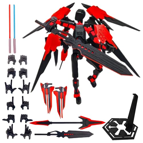 (Montage abgeschlossen) T13 Action Figur Set, 3D gedruckte Action Figuren, Dummy 13 Action Figur, Titan 13 Action Figur, für Sammler Desktop Dekorationen (Red Mecha) von Zkgiftsdz