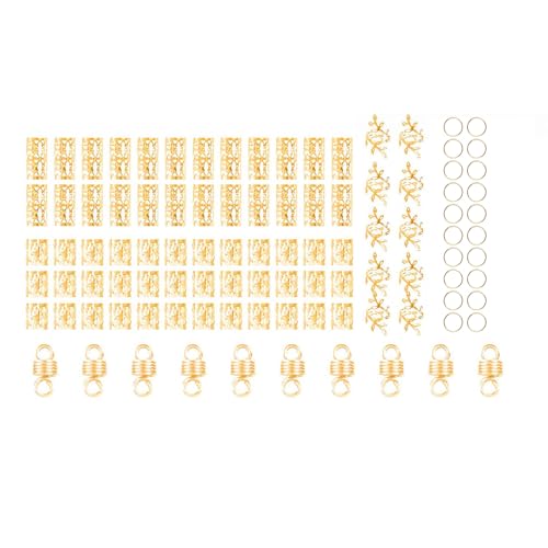 Zktfyshk 100 Stück Metall-Haar-Manschetten, Haarperlen, Dreadlock-Zubehör, Schmuck zum Flechten, Stylen von Zktfyshk