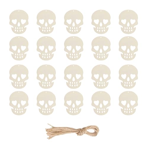 Zktfyshk 20 Stück Holz Halloween Handgemachte hängende Ornamente Elegante Bastelsets für Zuhause Klassenzimmer Party von Zktfyshk