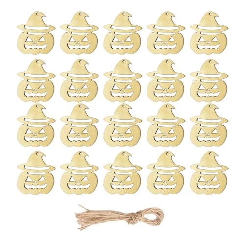 Zktfyshk 20 Stück Holz Halloween Handgemachte hängende Ornamente Elegante Bastelsets für Zuhause Klassenzimmer Party Zktfyshk 20 Stück Holz Halloween Handgemachte hängende Ornamente Elegante Bastelsets für Zuhause Klassenzimmer Party von Zktfyshk