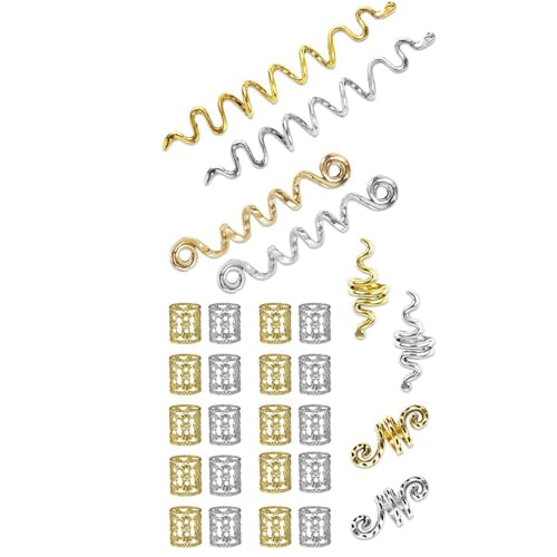 Zktfyshk 28 Stück Metall-Haarspangen Dreadlock-Verlängerungsringe für sicheres Flechten Zubehör von Zktfyshk