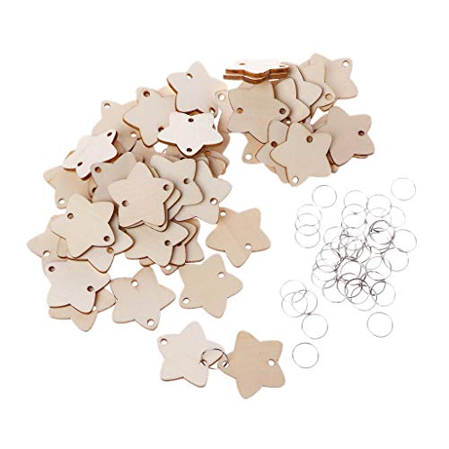 Zktfyshk 50 Stück Stern-Holzscheiben mit 50 Eisen, Set zum Aufhängen von Geburtstagserinnerungen Zktfyshk 50 Stück Stern-Holzscheiben mit 50 Eisen, Set zum Aufhängen von Geburtstagserinnerungen von Zktfyshk