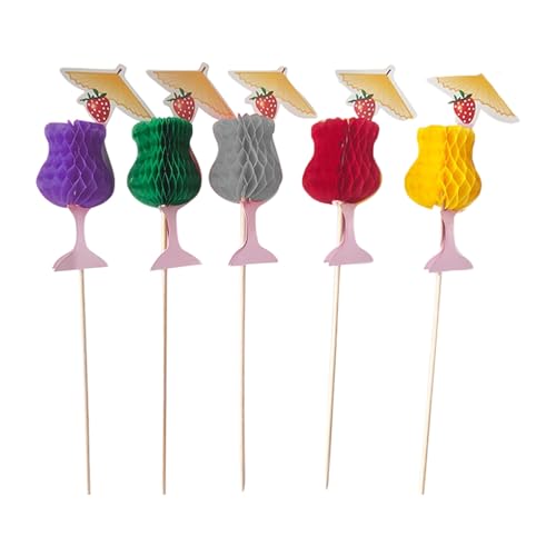 Zktfyshk 50 Stück warme hawaiianische Obst-Getränkeschirme Picks mit Honigkämmen Design für Partys Dekorationen Zktfyshk 50 Stück warme hawaiianische Obst-Getränkeschirme Picks mit Honigkämmen Design für Partys Dekorationen von Zktfyshk