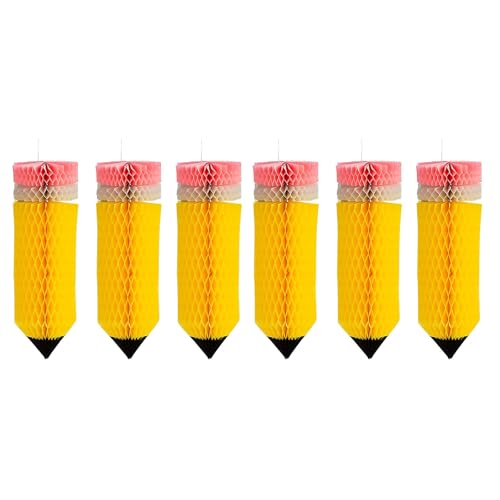 Zktfyshk 6 Stück Zurück zur Schule hängende Wirbel Dekorationen Bleistift Ornament für Klassenzimmer Decke und Fenster Party Zktfyshk 6 Stück Zurück zur Schule hängende Wirbel Dekorationen Bleistift Ornament für Klassenzimmer Decke und Fenster Party von Zktfyshk
