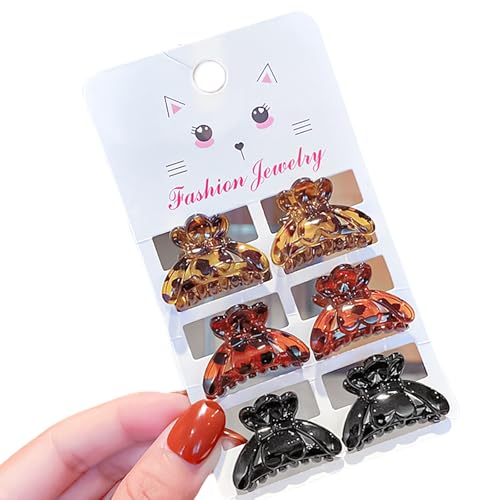 Zktfyshk 6-teiliges Haarspangen-Set, Vintage-Leoparden-Acryl-Haarklammer, kleine Haarnadel, Haarteile für Damen und Mädchen, Mode-Accessoires von Zktfyshk