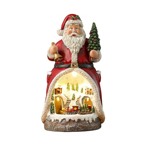 Zktfyshk Beleuchtete LED-Musik-Weihnachtskabine, Weihnachtsspielzeug, Spieluhr mit drehbarem Zug, für Kinder und Erwachsene von Zktfyshk