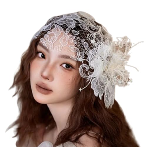 Zktfyshk Brautkappen Mit Blumenperlen Für Mädchen Balletcore 3D Für Festzug Promprincess Haarzubehör Stage Requisiten von Zktfyshk