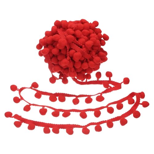 Zktfyshk Bunte Pompons, Fransenborte, dekoratives Nähband, kleine Plüschkugel-Dekoration, Spitze für Zuhause Zktfyshk Bunte Pompons, Fransenborte, dekoratives Nähband, kleine Plüschkugel-Dekoration, Spitze für Zuhause von Zktfyshk