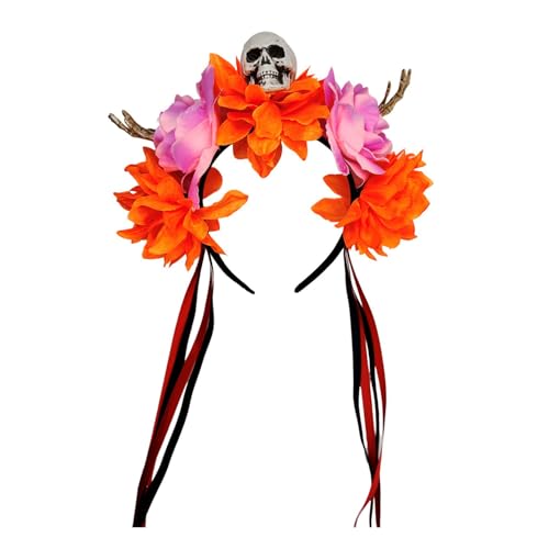 Zktfyshk Buntes Halloween-Blumenskelett-Hand-Totenkopf-Stirnband, Harz, Party-Haar-Accessoire für Erwachsene und Kinder, Kostümpartys, Dekoration Zktfyshk Buntes Halloween-Blumenskelett-Hand-Totenkopf-Stirnband, Harz, Party-Haar-Accessoire für Erwachsene und Kinder, Kostümpartys, Dekoration von Zktfyshk