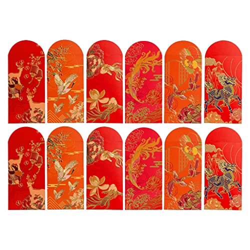Zktfyshk Chinesische rote Umschläge, 12 Stück, Taschengrußkarten-Verpackung für Hochzeitsgeschenke Zktfyshk Chinesische rote Umschläge, 12 Stück, Taschengrußkarten-Verpackung für Hochzeitsgeschenke von Zktfyshk
