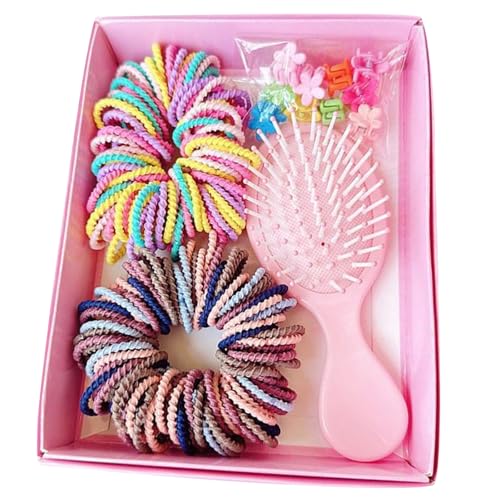 Zktfyshk Elastische Haargummis, Haarspangen, Kamm, Haarstyling-Set für Kinder mit buntem Design für Schulmädchen, tägliche Frisuren Zktfyshk Elastische Haargummis, Haarspangen, Kamm, Haarstyling-Set für Kinder mit buntem Design für Schulmädchen, tägliche Frisuren von Zktfyshk