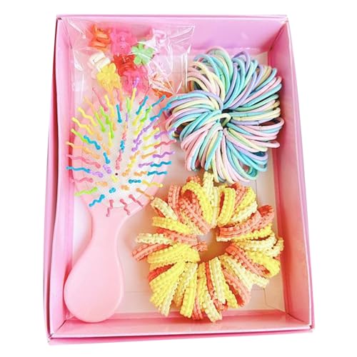 Zktfyshk Elastische Haargummis, Haarspangen, Kamm, Haarstyling-Set für Kinder mit buntem Design für Schulmädchen, tägliche Frisuren Zktfyshk Elastische Haargummis, Haarspangen, Kamm, Haarstyling-Set für Kinder mit buntem Design für Schulmädchen, tägliche Frisuren von Zktfyshk
