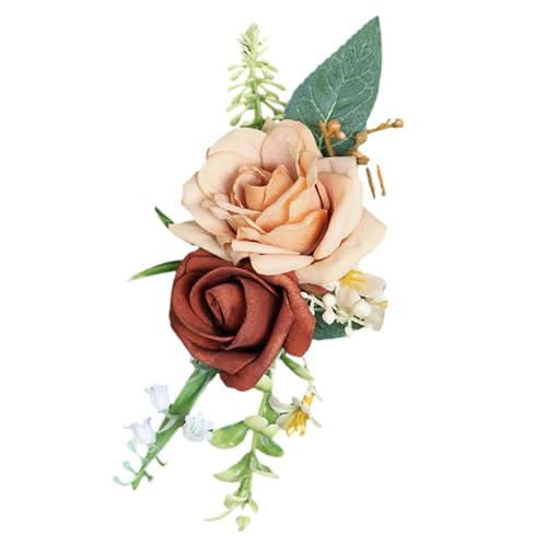 Zktfyshk Elegante Brautjungfer-Corsage Realistische Rose Boutonniere Handgelenk Blume für Hochzeit und Party Dekoration Mehrere von Zktfyshk