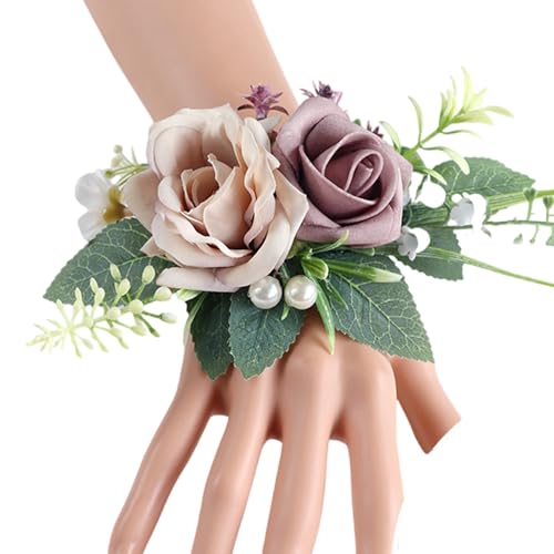 Zktfyshk Elegante Brautjungfer-Corsage Realistische Rose Boutonniere Handgelenk Blume für Hochzeit und Party Dekoration Mehrere Zktfyshk Elegante Brautjungfer-Corsage Realistische Rose Boutonniere Handgelenk Blume für Hochzeit und Party Dekoration Mehrere von Zktfyshk