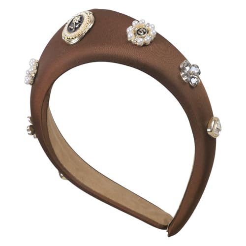 Zktfyshk Elegante Rose Perlen Stirnband für Frauen Vintage Styles Haarschmuck Stilvolle Haarteile für Hochzeiten und Partys von Zktfyshk
