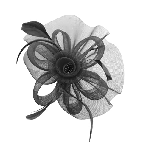 Zktfyshk Eleganter Fascinator mit gefiederten Blumen, Haarspange für Hochzeiten, Partys, Vintage-Brautzubehör, mehrere Farben zur Auswahl Zktfyshk Eleganter Fascinator mit gefiederten Blumen, Haarspange für Hochzeiten, Partys, Vintage-Brautzubehör, mehrere Farben zur Auswahl von Zktfyshk
