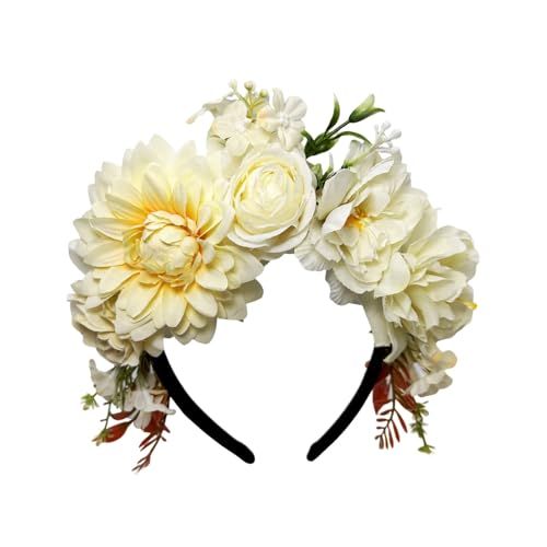 Zktfyshk Elegantes Haarband mit Blumenmuster, für Damen, natürlicher Stil, Haar-Accessoire, weich, bequem, Haarband für Partys, Hochzeiten von Zktfyshk