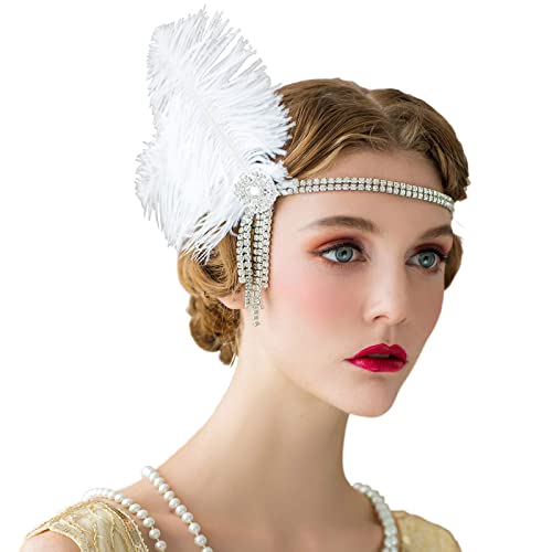 Zktfyshk Flapper-Stirnbänder, 1920er-Jahre-Kopfschmuck für besondere Anlässe, Hochzeit, Verlobung, Nacht, Kopfbedeckung, Haarstyling von Zktfyshk
