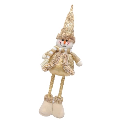 Zktfyshk Goldene Weihnachtsfigur, dehnbar, stehend, Spielzeug für Ferienhäuser, Dekorationen und Festivalpartys von Zktfyshk