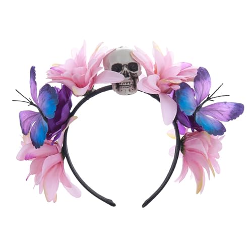Zktfyshk Halloween-Haarreif mit Totenkopf-Motiv, Blume, Schmetterling, Punk, Haarschmuck, Kopfschmuck, Kostüme, Partyzubehör Zktfyshk Halloween-Haarreif mit Totenkopf-Motiv, Blume, Schmetterling, Punk, Haarschmuck, Kopfschmuck, Kostüme, Partyzubehör von Zktfyshk