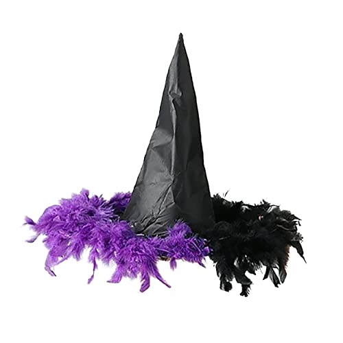 Zktfyshk Halloween Hexenhut Federn Fransen Frauen Kostüm Girl Dress Up Accessoires Dekorationen Für Party Maskerade Cosplays von Zktfyshk