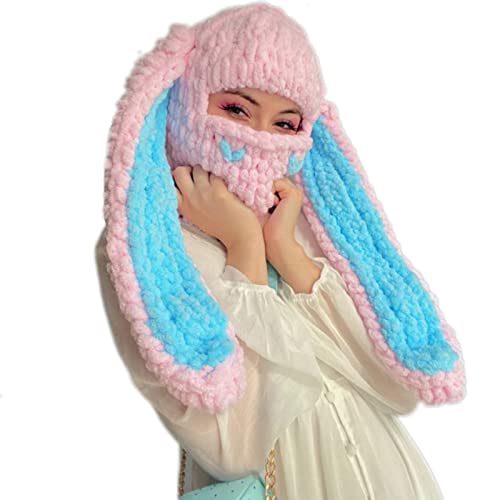 Zktfyshk Halloween Lustige Hasenohren Kaninchen Ohrbalaclava Langer Kaninchen Ohrhut Schädel von Zktfyshk