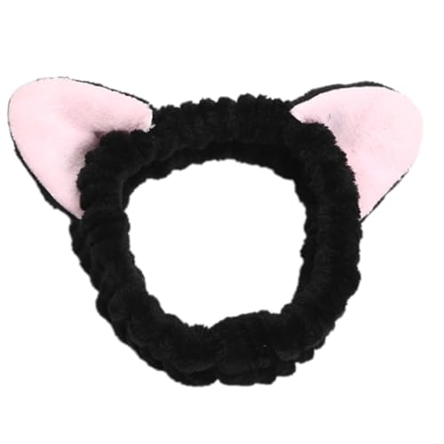 Zktfyshk Hübsches Plüsch-Stirnband mit Katzenohren für Frauen und Mädchen, Gesichtswäsche, Geburtstagsparty, Versammlung, Haarband, Hautpflege-Zubehör von Zktfyshk