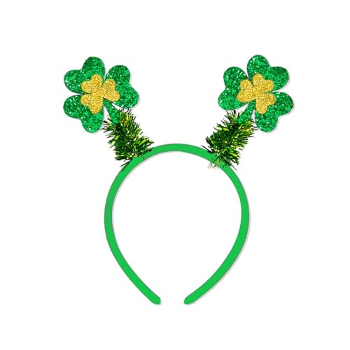 Zktfyshk Irisches Haarband für Erwachsene, mit Pailletten, Kleeblatt/Schleife, Puder, Patricks Day, Haarreif von Zktfyshk