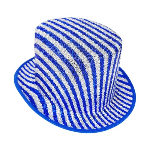Zktfyshk Magician Styles Zylinder mit Metallic-Finish für Kostümpartys Bühnenauftritte Modeaccessoire Blau Zktfyshk Magician Styles Zylinder mit Metallic-Finish für Kostümpartys Bühnenauftritte Modeaccessoire Blau von Zktfyshk