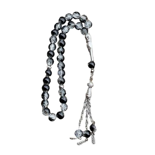 Zktfyshk Muslims Beads 33 Tasbih Ice Cracked Glass Rosenkranz mit Fransen Anhänger Ethnische Islamiker Armband für tägliche Anbetung Zktfyshk Muslims Beads 33 Tasbih Ice Cracked Glass Rosenkranz mit Fransen Anhänger Ethnische Islamiker Armband für tägliche Anbetung von Zktfyshk