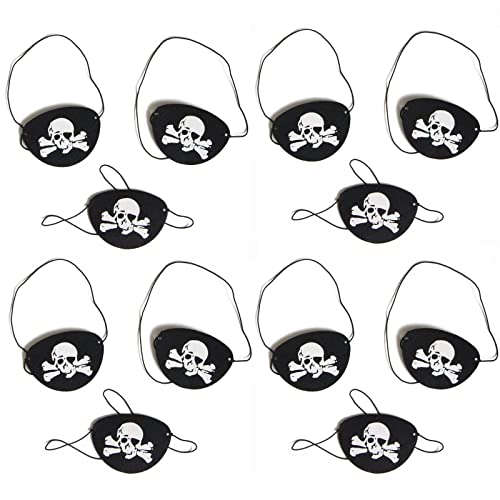Zktfyshk Piraten-Augenklappen aus Filz für Halloween, Kostüm, Cosplay, Requisiten, Kapitän, Mottoparty, Dekoration, Kinder, 12 Stück von Zktfyshk