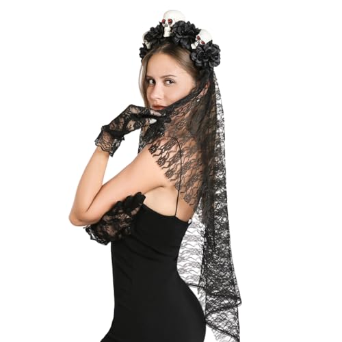 Zktfyshk Punk Skull Schleier Haarband für Damen Herren Cosplay Stirnband Halloween Party Kostüm Zubehör mit elastischem Rahmen Zktfyshk Punk Skull Schleier Haarband für Damen Herren Cosplay Stirnband Halloween Party Kostüm Zubehör mit elastischem Rahmen von Zktfyshk