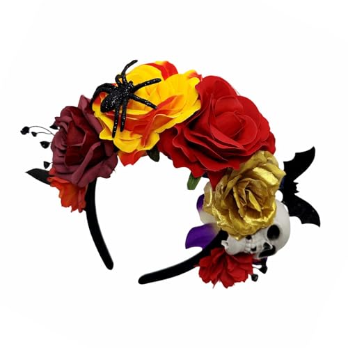 Zktfyshk Realistisches Kunstblumen-Haarband mit Totenkopf für Halloween-Partys, Kostümzubehör, dunkle Serie, Rollenspiel-Kopfschmuck Zktfyshk Realistisches Kunstblumen-Haarband mit Totenkopf für Halloween-Partys, Kostümzubehör, dunkle Serie, Rollenspiel-Kopfschmuck von Zktfyshk